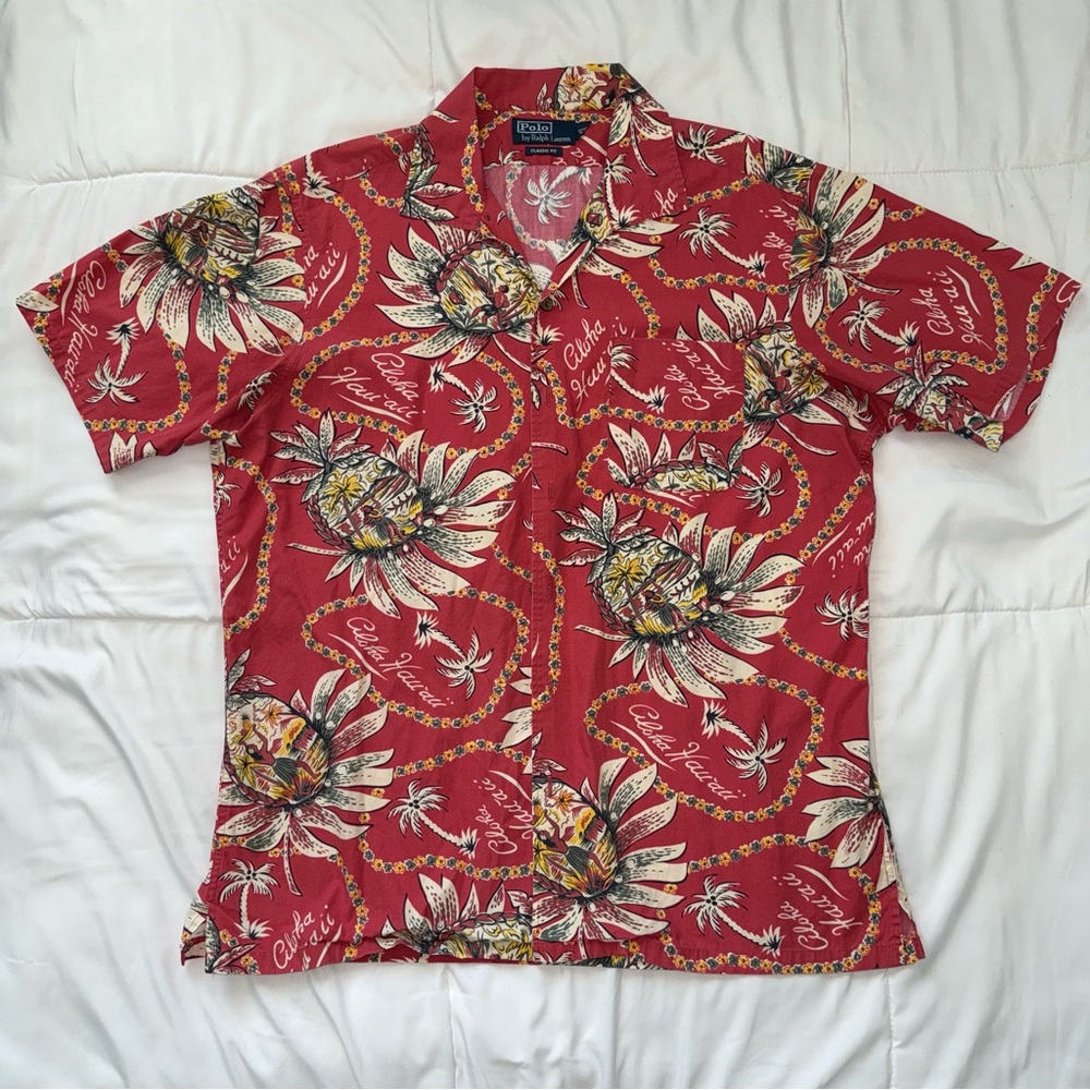 Polo by Ralph Lauren Red Floral Hawaiian Shirt
